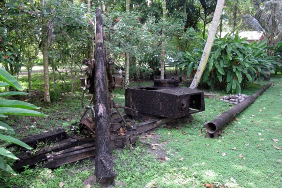 World War II Artillery in Jungle Setting War relics from Henderson Field
