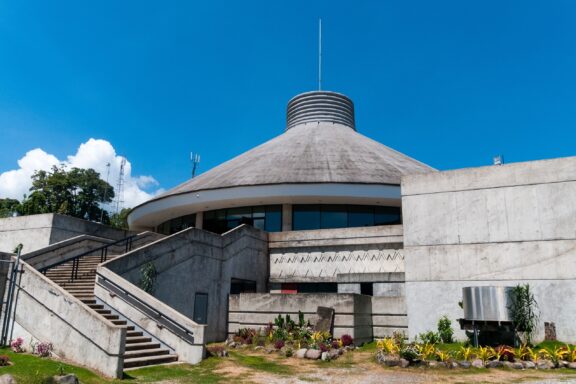 Parliament House in Honiara under Blue Sky The National Parliament in Honiara, established in the late 20th century