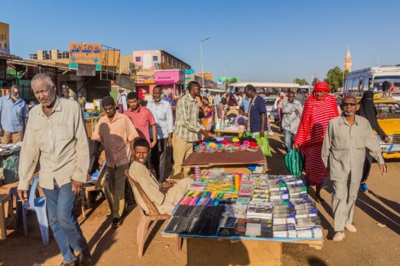 Local Market Bustle in Khartoum Crowded street markets in Khartoum