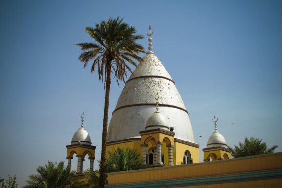Dome of Mahdi's Tomb with Palm Tree Al Mahdi Tomb, the resting place of Muhammad Ahmad