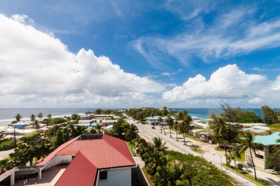 Tropical Island Town with Ocean View Delap-Uliga-Djarrit, the heart of Majuro