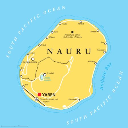 Map of Nauru Yaren, the capital city of Nauru