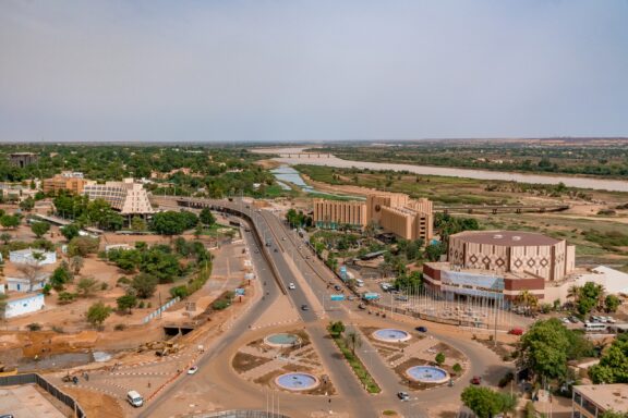 Modern architecture and traditional elements in Niamey