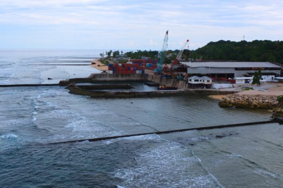 Coastal Phosphate Loading Station Phosphate Loading Station near Yaren, an emblem of Nauru's economic reliance on phosphate