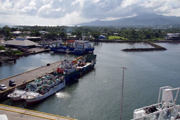 Port of Apia, Samoa Port of Apia, a major gateway for imports and exports
