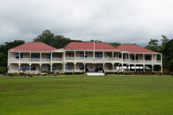 Colonial Style Building with Red Roof Robert Louis Stevenson Museum, Apia