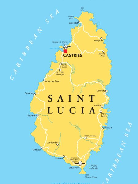 Map of Saint Lucia Castries, the capital city of Saint Lucia
