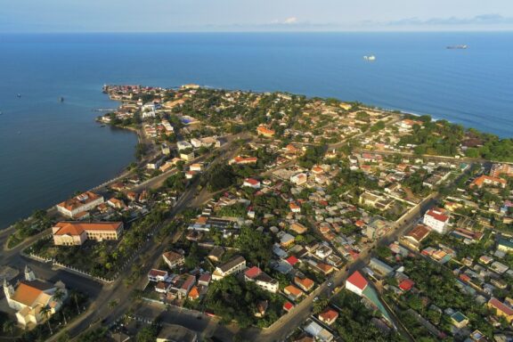 The cityscape of the city of São Tomé