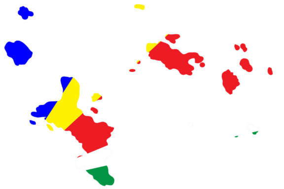 Map of Seychelles with the national flag overlay.