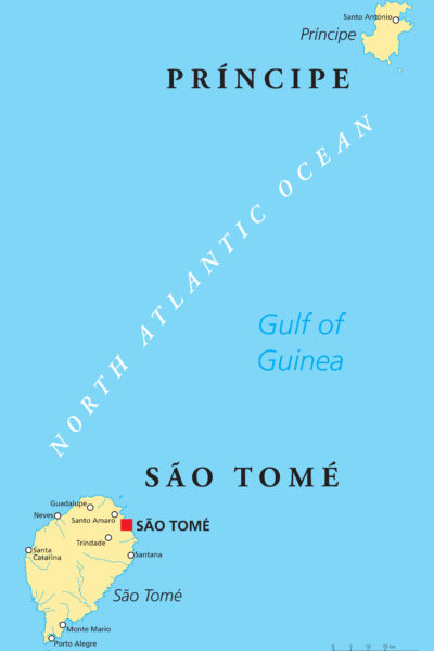 The map of São Tomé and Príncipe