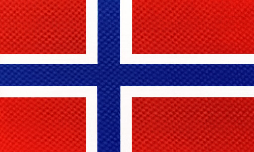 Flag of Norway, illustrating the shared Nordic heritage and similar flag design elements with Denmark