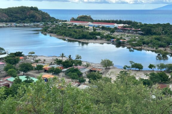 Coastal Park and Settlement Aerial View Tasitolu Peace Park, a symbol of peace and unity in post-independence East Timor