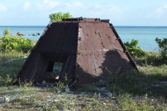 WWII Japanese Pillbox on Tarawa Beach WW2 Japanese pillbox, testament to the intense Pacific warfare