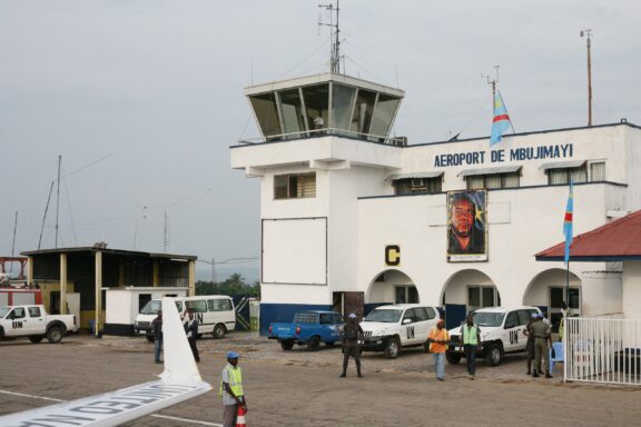 A view of airport staff at the Mbuji-Mayi Airport.