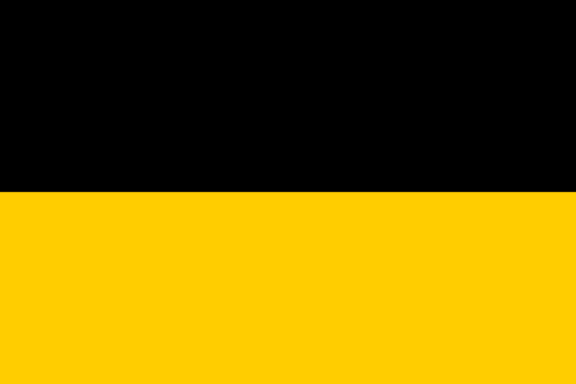 Flag of the Austrian Empire with two horizontal bands, black on top and yellow on the bottom.