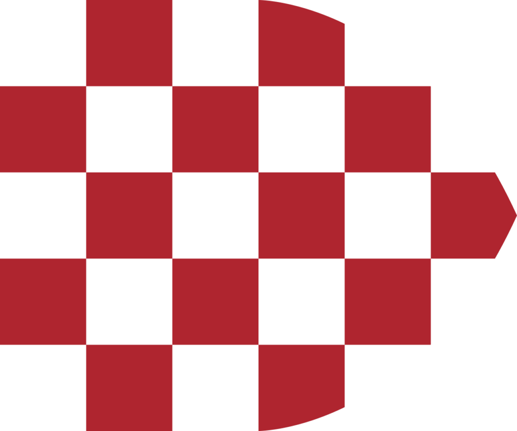 Red and white checkered shield, symbolizing the Croatian flag.