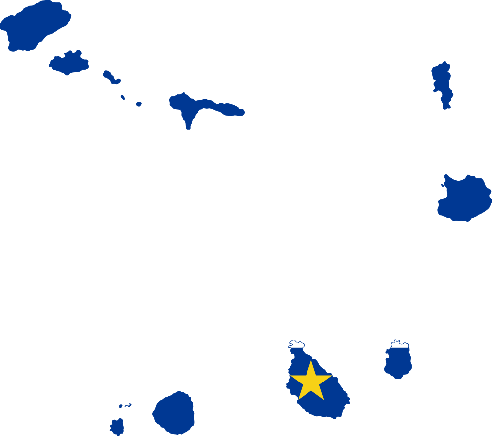 Flag map of Cape Verde showing the country's outline with the national flag overlay.