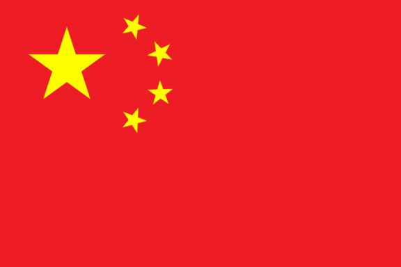 Flag of China with one large star and four smaller stars in a semicircle on a red background.