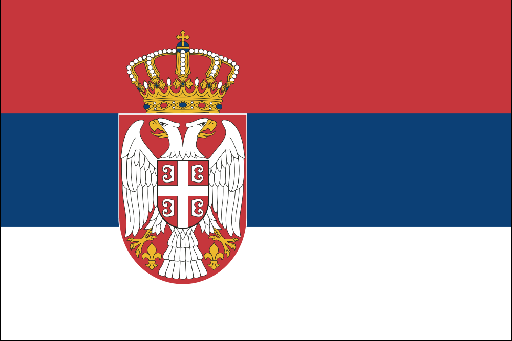 The flag of Serbia, resembling the historical ties with Montenegro's flag