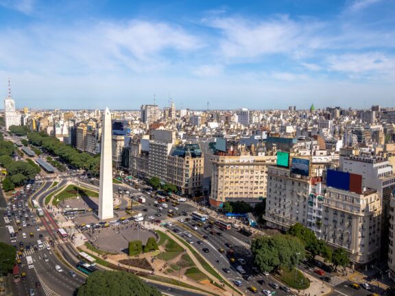 An aerial view of Buenos Aires in Argentina.