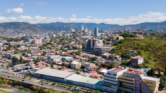 An aerial view of Tegucigalpa, the capital of Honduras.