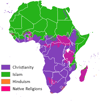 Religion distribution africa crop