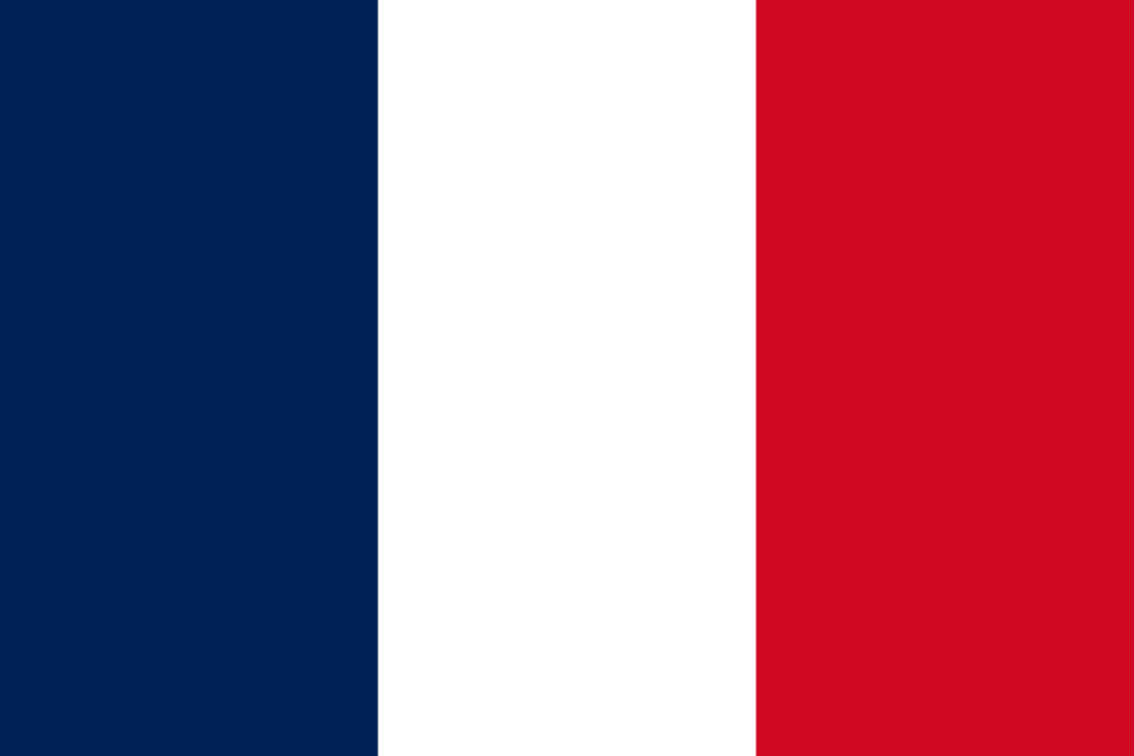 French flag with vertical blue, white, and red stripes.