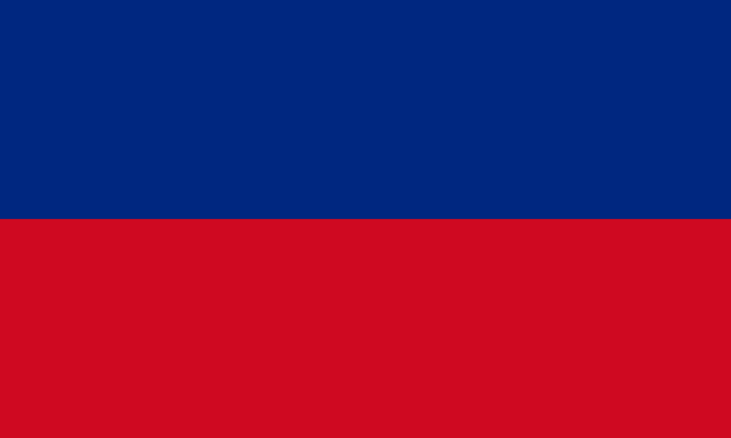 Historical flag of Liechtenstein with two horizontal bands, blue on the top and red on the bottom.