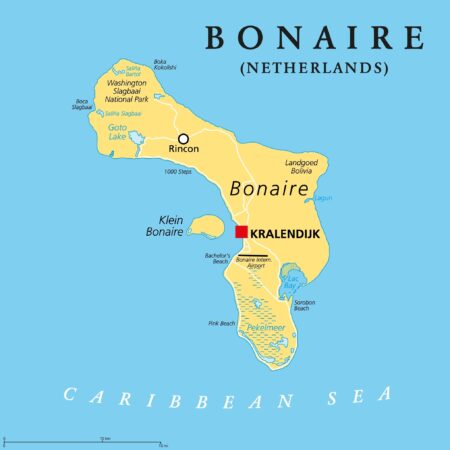 Bonaire netherlands political map island in the leeward antilles