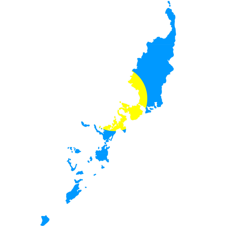 Map of Palau with the flag colors, blue and yellow, overlaying the country's shape.