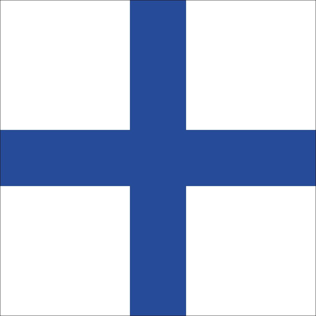 A simple white flag with a blue cross.