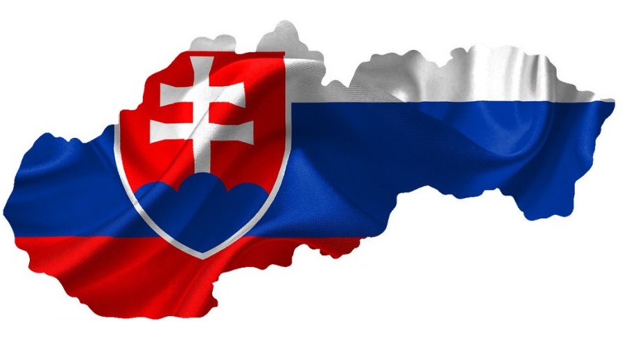 A graphic of Slovakia's map with the national flag overlaying it.