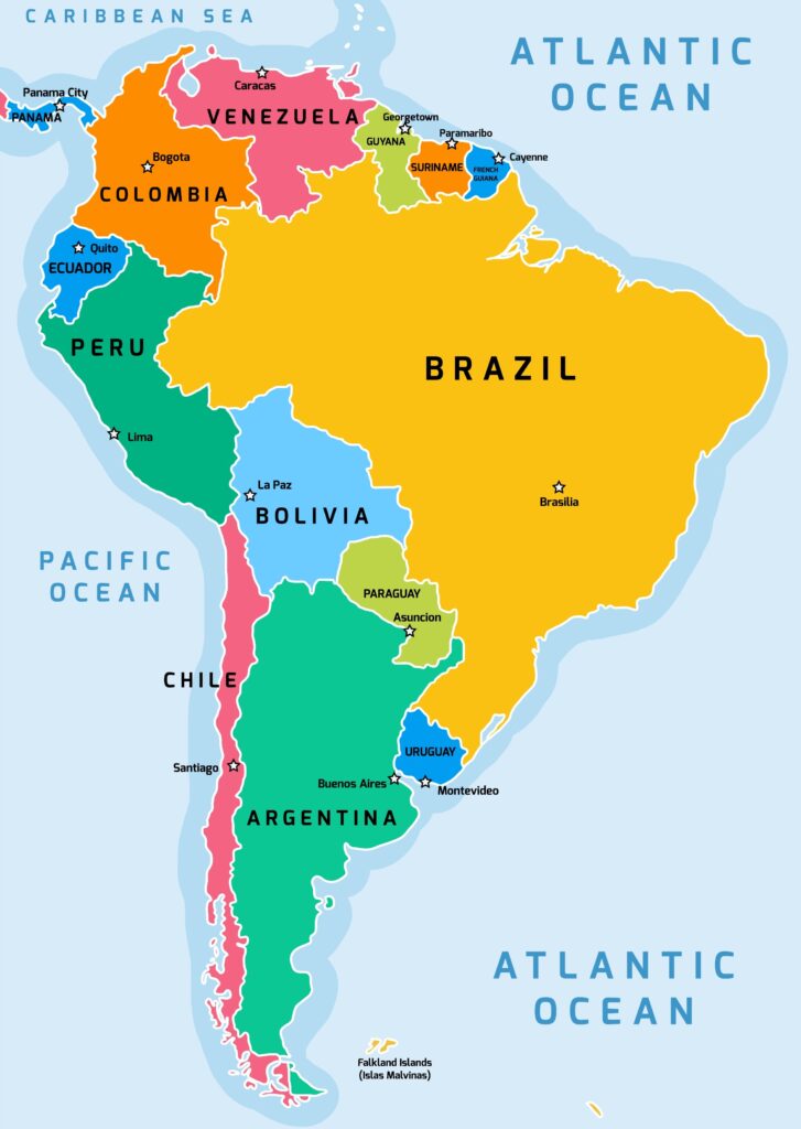 South America political division map