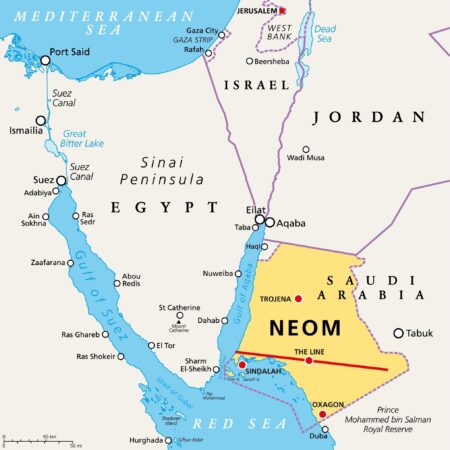 Neom and the sinai peninsula political map neom a planned