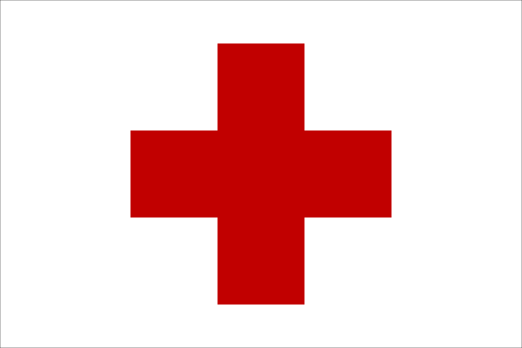 Flag of Tonga featuring a red cross on a white square in the upper left corner against a red background.