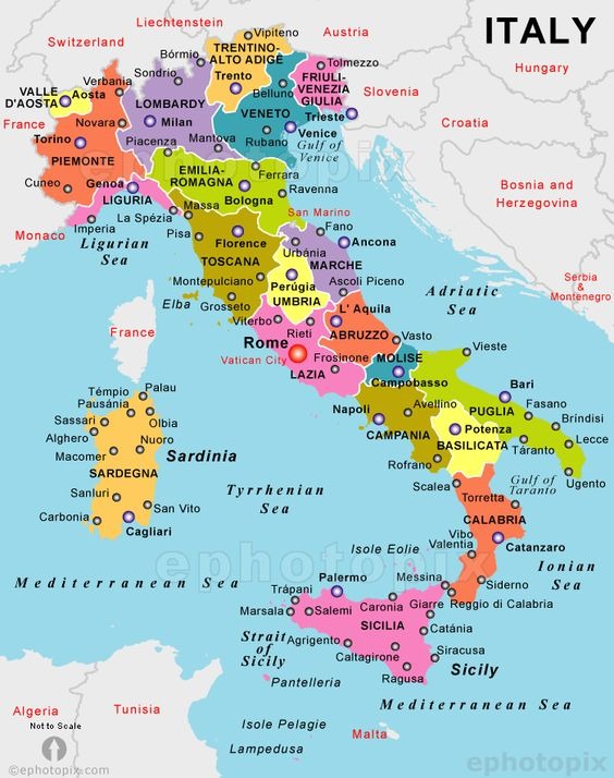 Italy regions map