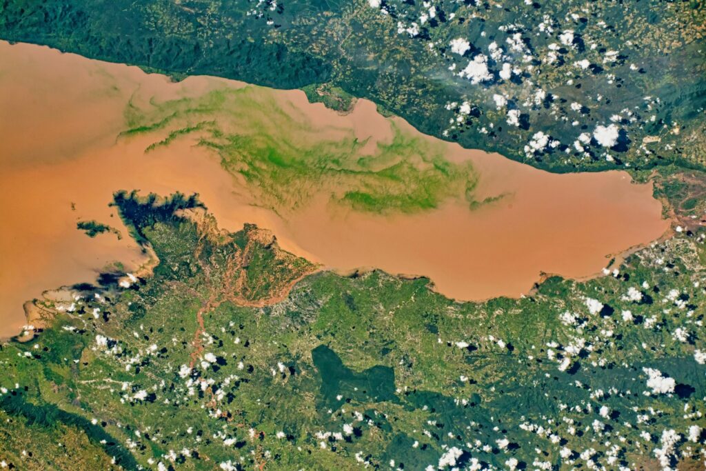 Lake Rukwa, Tanzania. One of the smaller lakes of the East African Rift is rich with mud, fish, and geologic beauty. Elements of this image furnished by NASA.