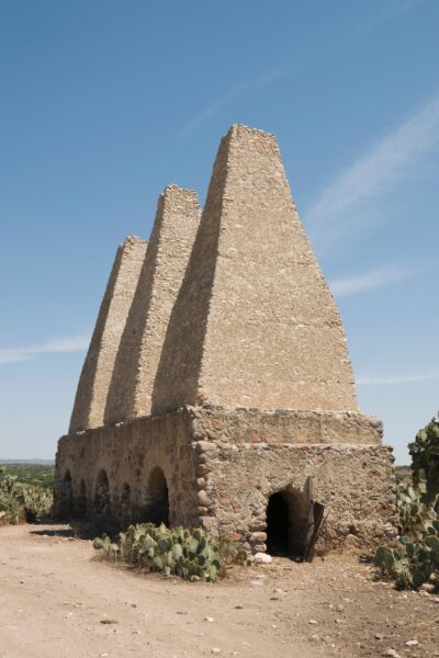 Old kilns for processing mercury at Mineral de Pozos