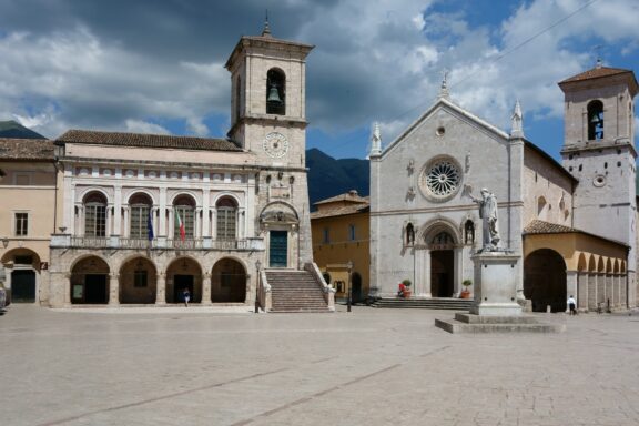 The main square of the ancient city of Norcia