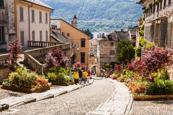 Historic streets in Orta San Giulio's