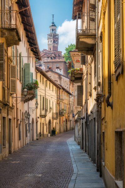 Narrow historical streets of Saluzzo