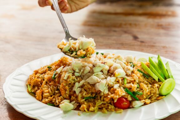 Thai style crab fried rice khao pad poo thai fried