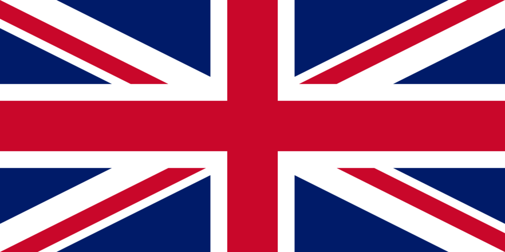 Union Jack flag of the United Kingdom displayed horizontally.