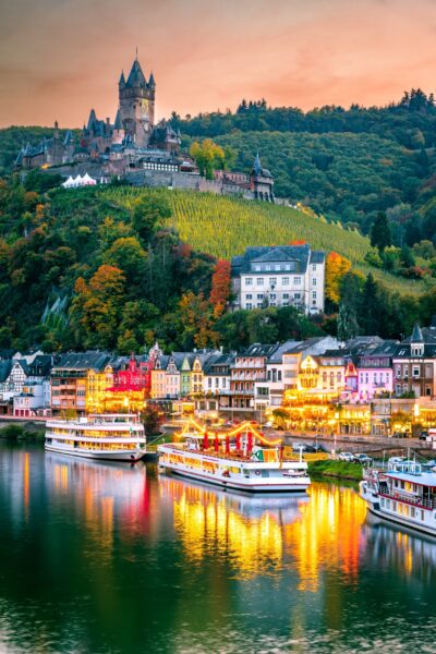 Twilight Over Cochem Castle and Moselle River Cochem's castle overlooking the Moselle