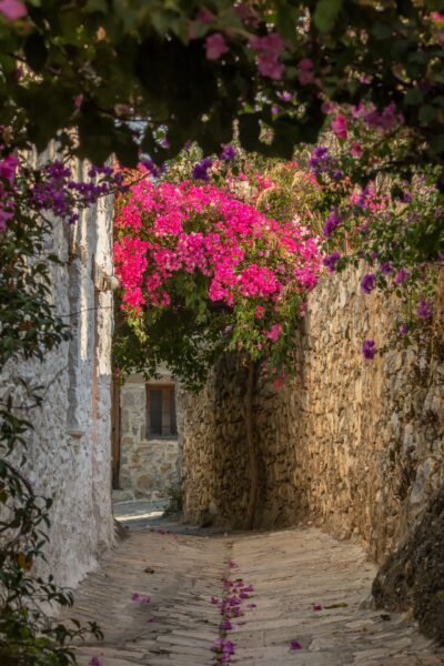 Narrow passages in the port town of Datça