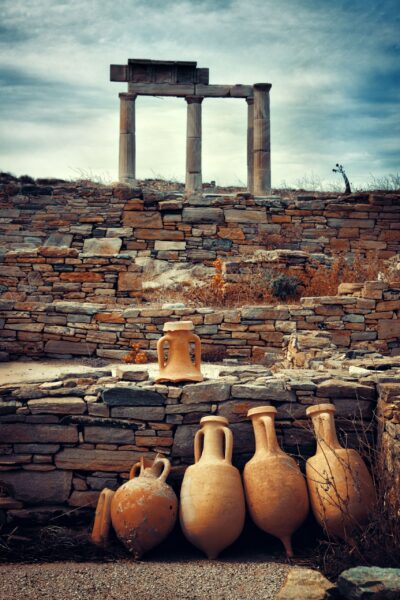 Delos' mythic origins: An uninhabited isle, echoing the divine history