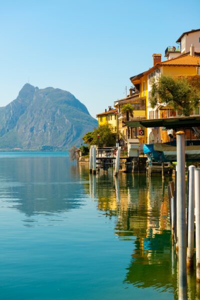 Gandria, a picturesque village perched on the shores of Lake Lugano.