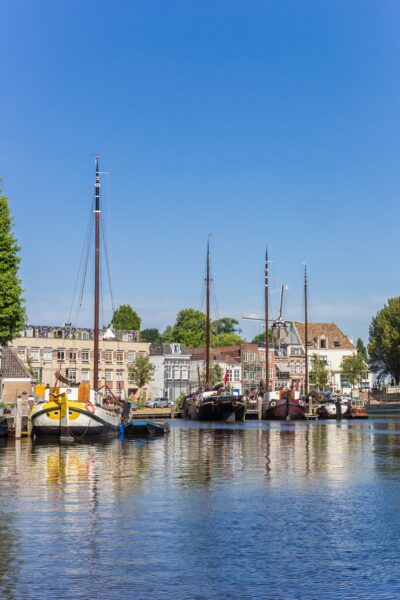 Gouda's historic harbor, capturing the essence of a vibrant maritime past