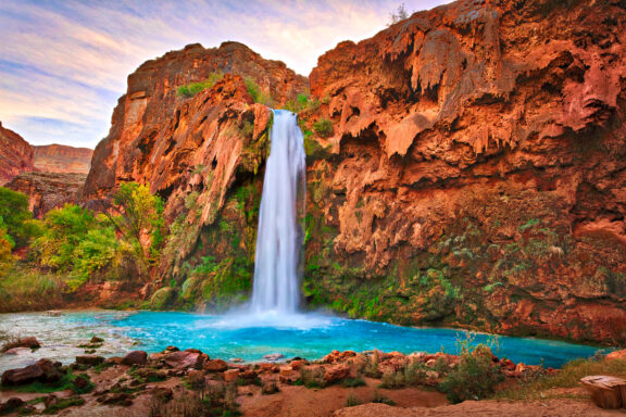 Desert oasis of breathtaking waterfalls at Havasupai