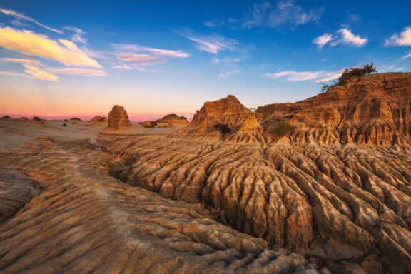 Mungo National Park, echoing ancient times in a stark, lunar landscape